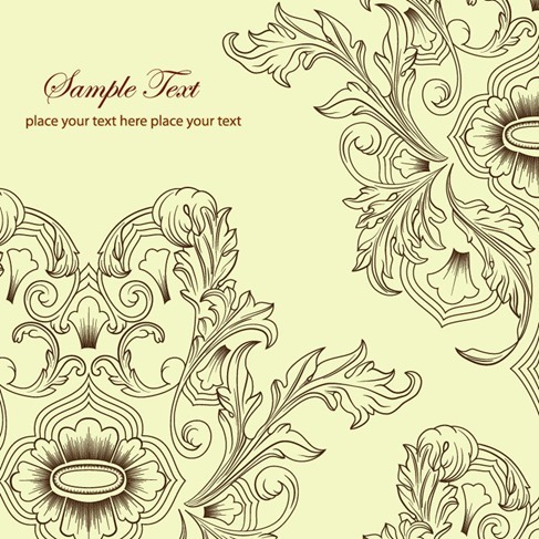 Classic Retro Floral Background Vector