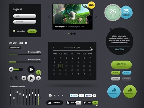 Futurico - User Interface Elements Free Pack Preview 01