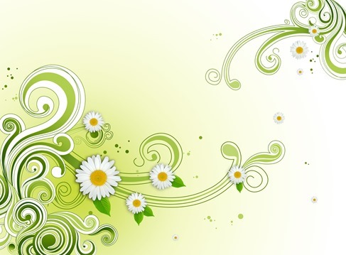 Green Floral Flower Background PSD