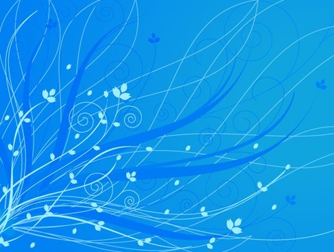 Floral Blue Abstract Vector Graphic