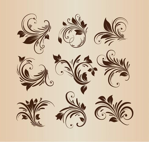 Vector Set Floral Design Elements