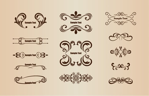 Vector Set of Floral Design Elements