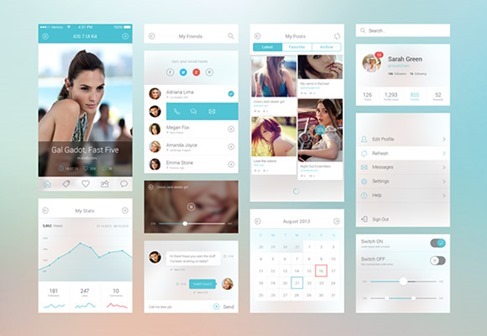 iOS 7 UI Kit Components Preview