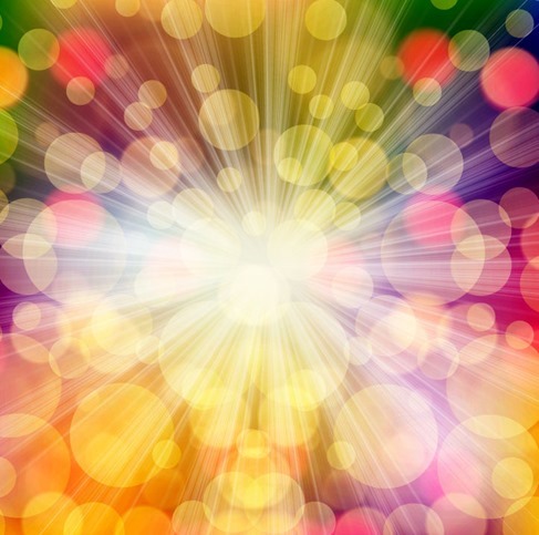 Colorful Bokeh Light with Star Burst Background