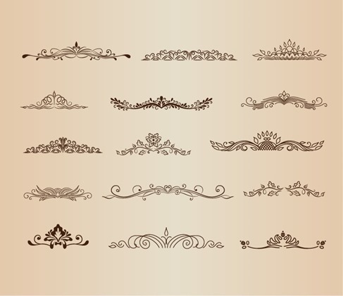 Vintage Ornaments Element Vector Graphic Set