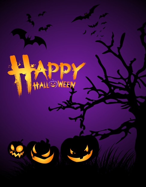 Halloween Night Poster Template Vector Illustration