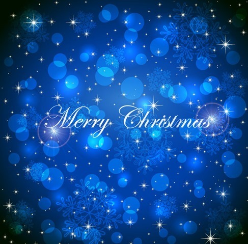 Christmas Blue Background with Snowflakes Vector Graphic