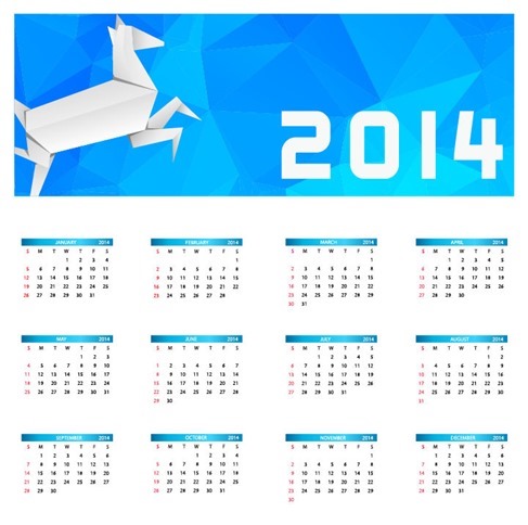 2014 New Year Calendar Vector Illustration