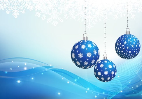 Blue Christmas Ornament Backgound Vector Graphic