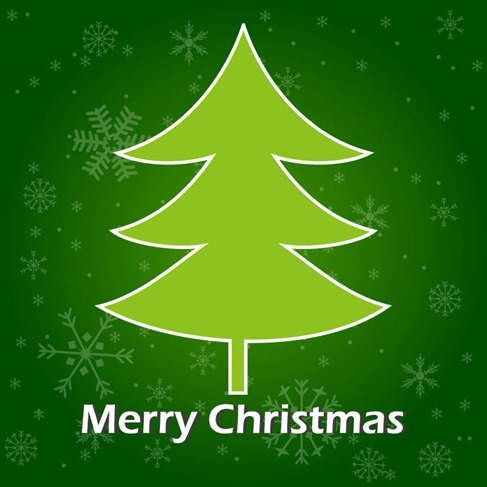 Christmas Tree Green Background Vector Graphic