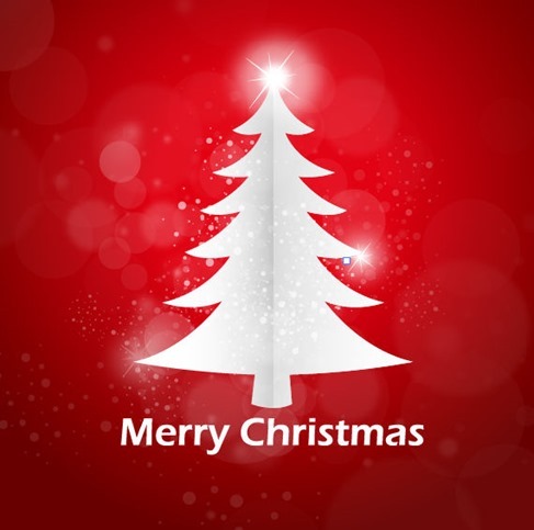 Red Abstract Background Christmas Tree Vector Graphic