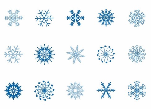 Snowflake Winter Set Vector Illustration