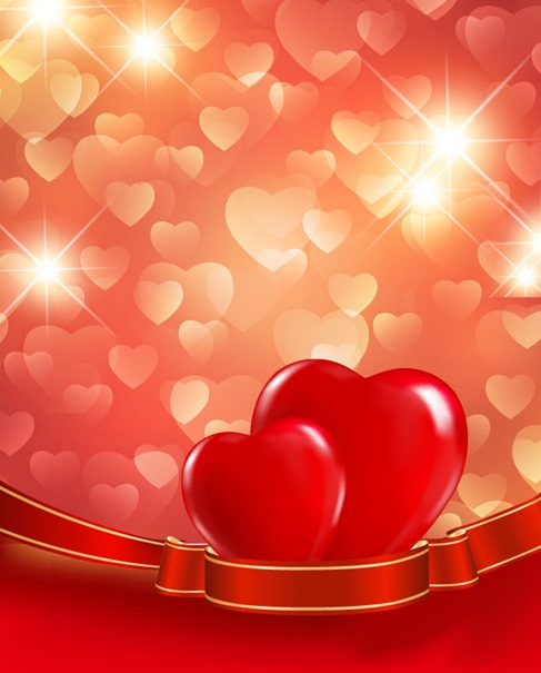 Valentines Day Red Love Background Vector Illustration