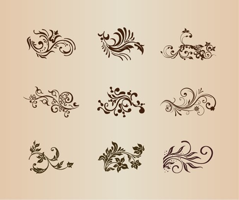 Collection of Vector Design Floral Ornament Elements