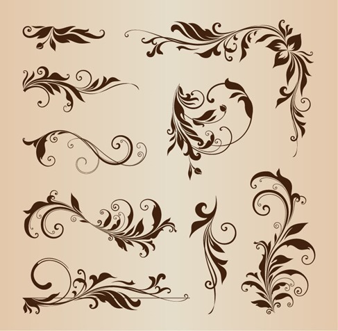 Floral Design Element Collection Vector Illustration