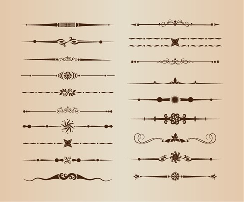 Set of Divider Ornamental Rule Line Design Elements