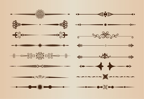 Vector Set of Calligraphic Design Elements and Page Decoration Dividers