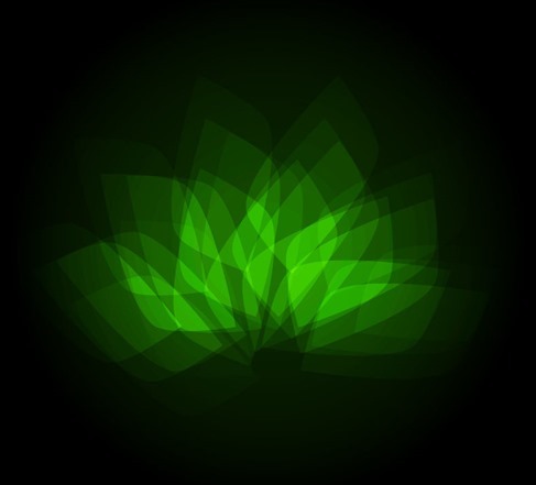 Abstract Bright Green Geometric Flower Vector Illustration