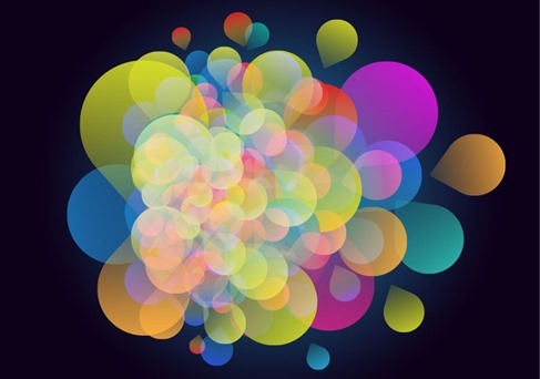 Abstract Colorful Design on Black Background Vector Illustration