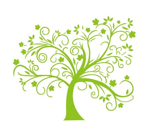 Abstract Green Tree Vector Illustration