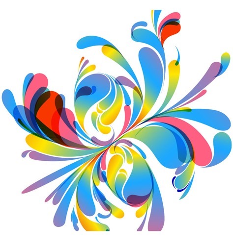 Abstract Vector Colorful Floral Design Illustration