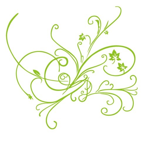 Green Vector Floral Ornament