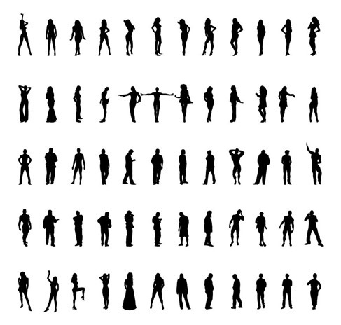 People Silhouettes Vector Set