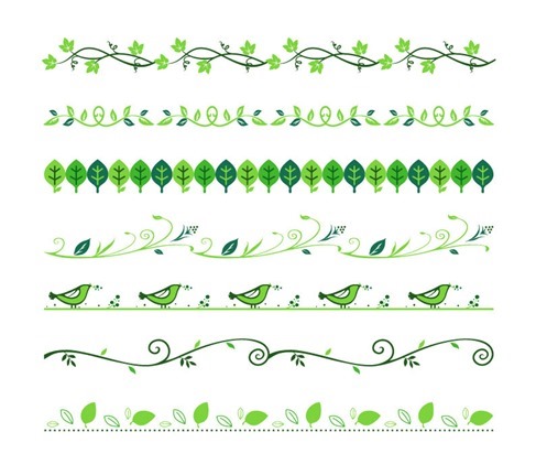 Vector Set of Floral Divider