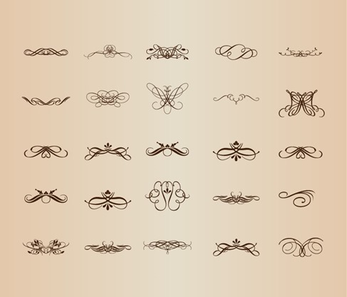 Vector Set of Vintage Decorative Patterns