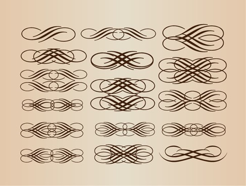 Calligraphic Elements Vector Set