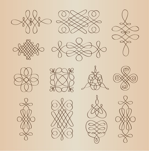 Vector Set of Calligraphic Decorative Design Elements