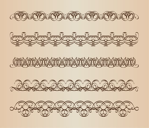 Decorative Calligraphic Borders Vector Set