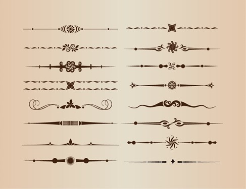 Vector Set of Decorative Design Divider Elements