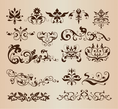 Elegant Decorative Floral Design Elements Vector Collection