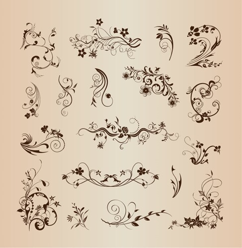 Floral Pattern Elements for Decoration