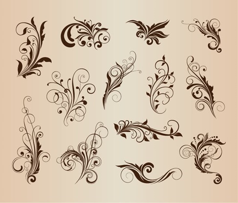 Vector Set of Beautiful Floral Elements