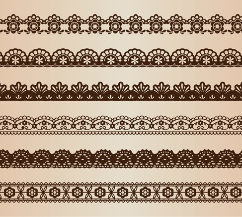 Vector Set of Retro Floral Lines