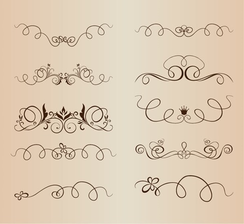 Vector Set of Vintage Calligraphic Elements