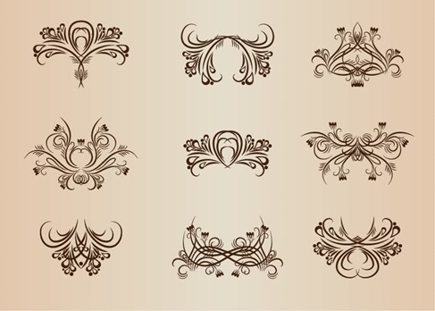 Vintage Design Elements Vector Illustration Set