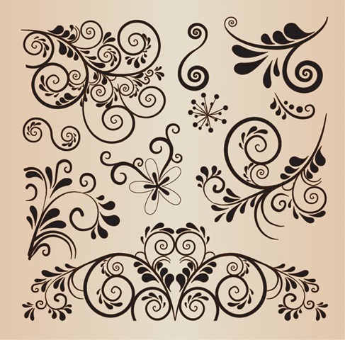 Floral Decorative Design Vector Elements