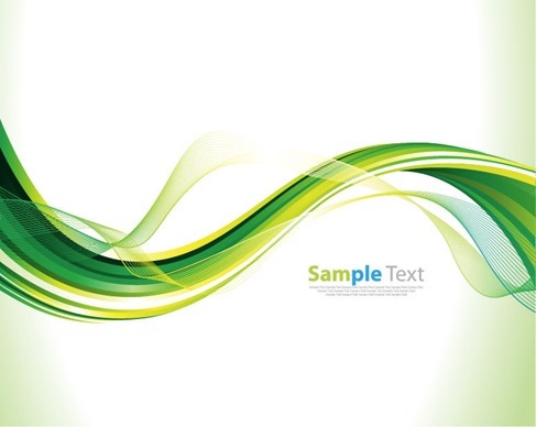 Green Waves Abstract Vector Illustration