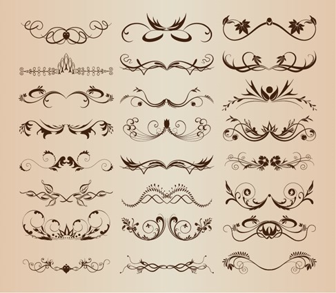 Vintage Ornament Decorative Design Elements Vector Set 3