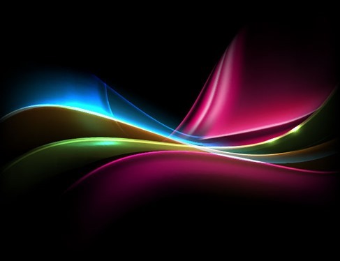 Colored Light on Dark Background Vector Illustration