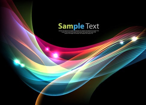 Colorful Waves on Dark Background Vector Illustration