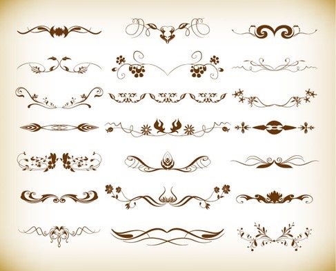 Vintage Element Decoration Vector Illustration Set