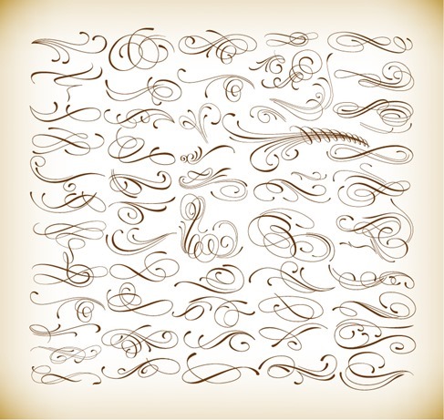 Calligraphic Elements Vector Set for Your Design