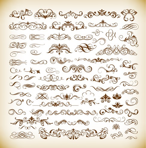 Set of Vector floral Elements for Your Design