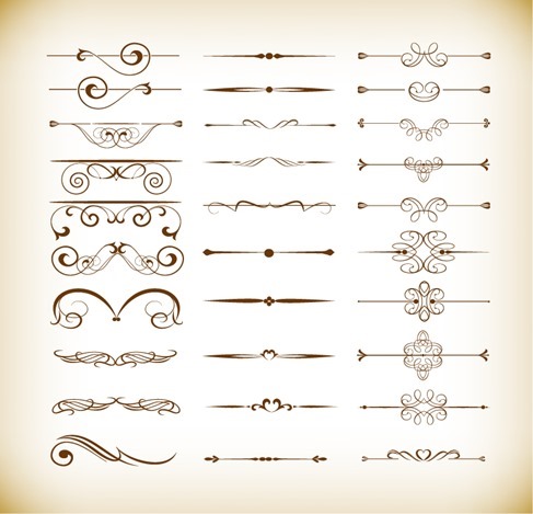 Vector Set of Calligraphic Design Decor Elements