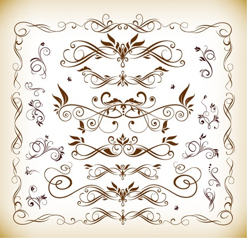 Vector Set of Floral Ornaments