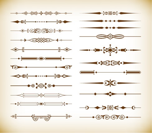 Vector Set of Vintage Design Divider Elements